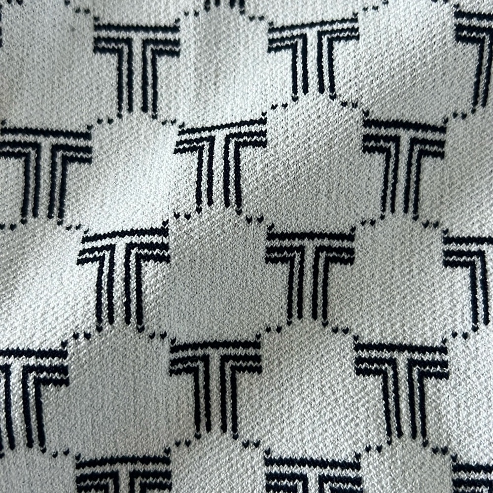 Cream and navy Tory monogram sweater. Worn once. Darling lightweight crew